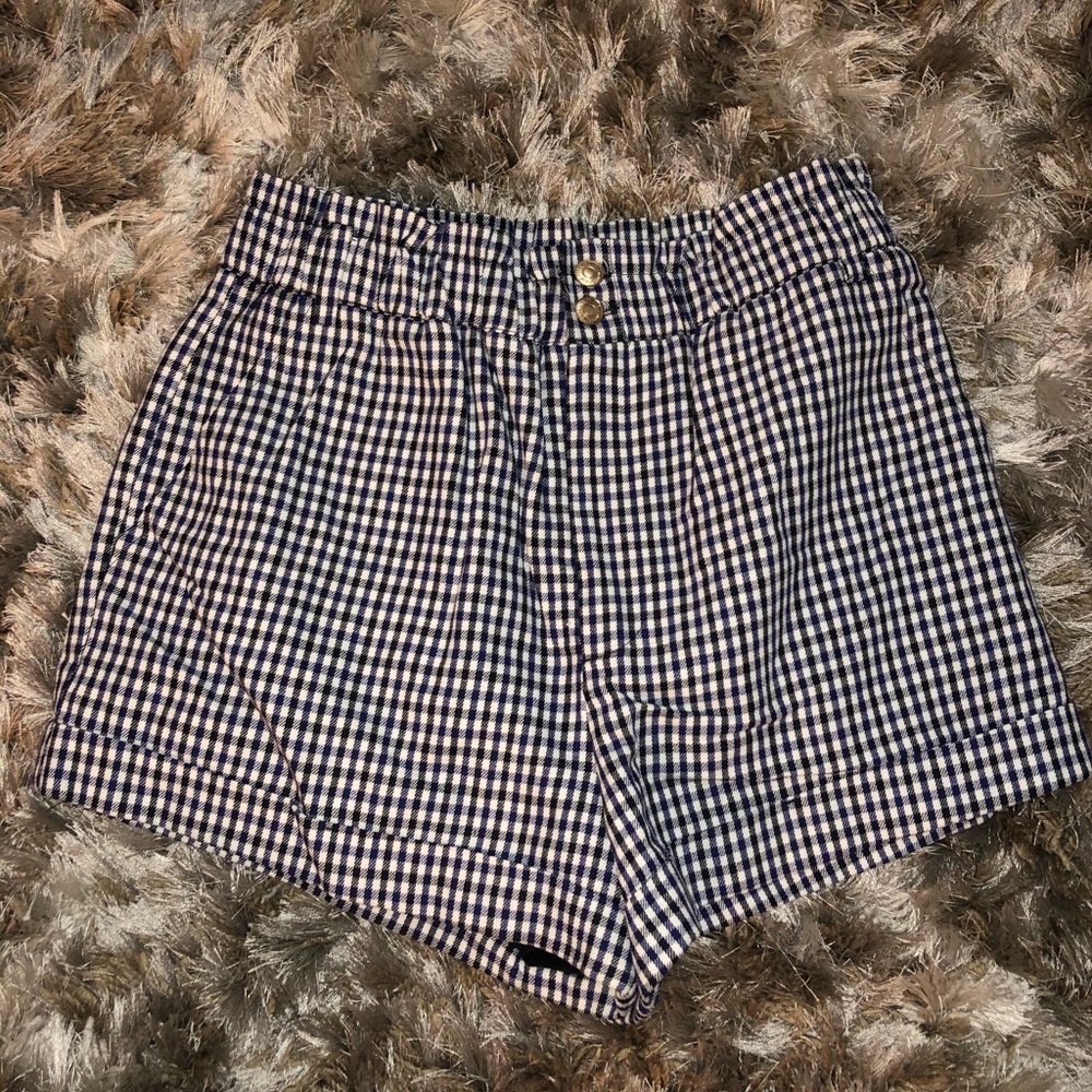 Gingham high waisted shorts